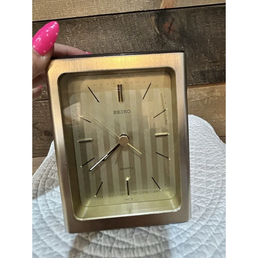 Seiko Alarm Clock Adjustable Quartz SQ Desk QQP111G Japan  Vintage Tested/Works